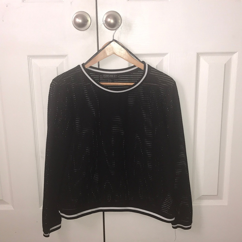 Black Mesh Forever 21 Long sleeve Shirt
